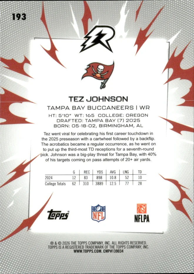 Tez Johnson card back
