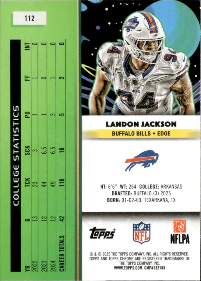 Landon Jackson card back