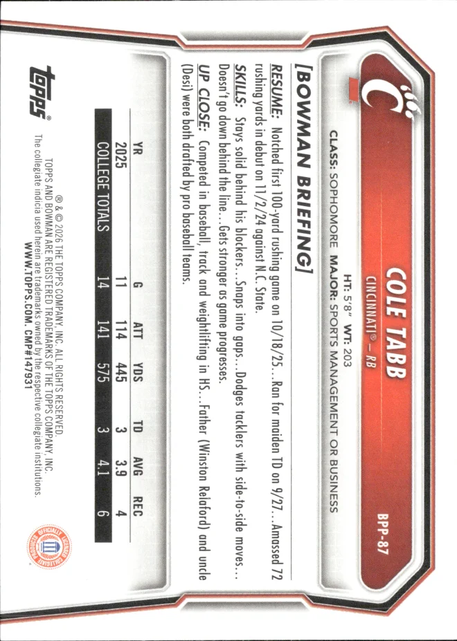 Cole Tabb card back