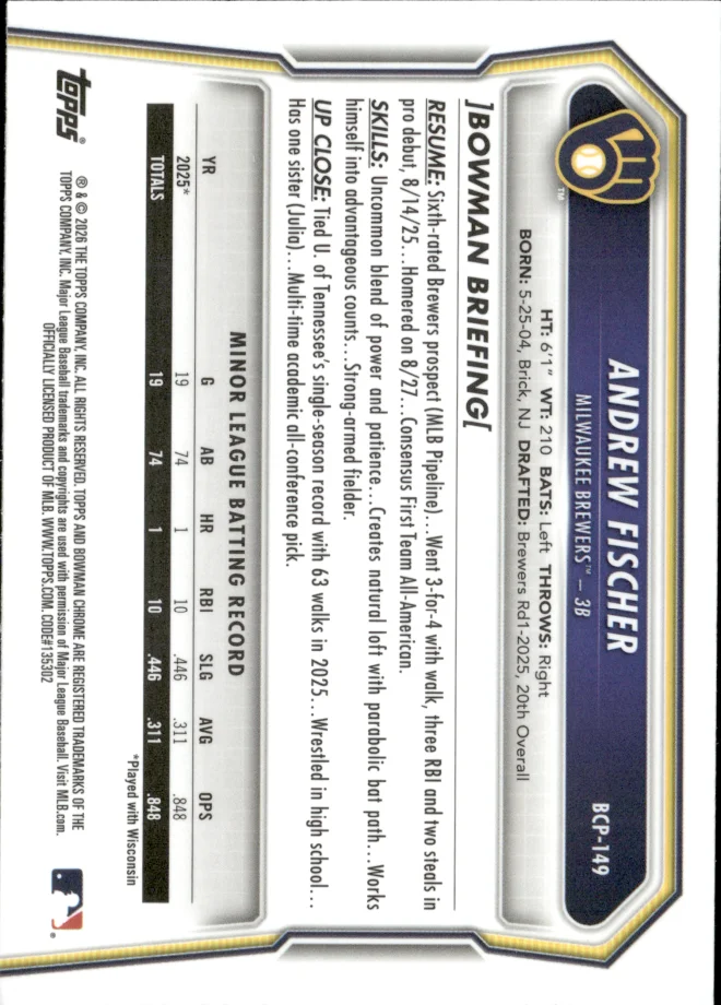 Andrew Fischer card back