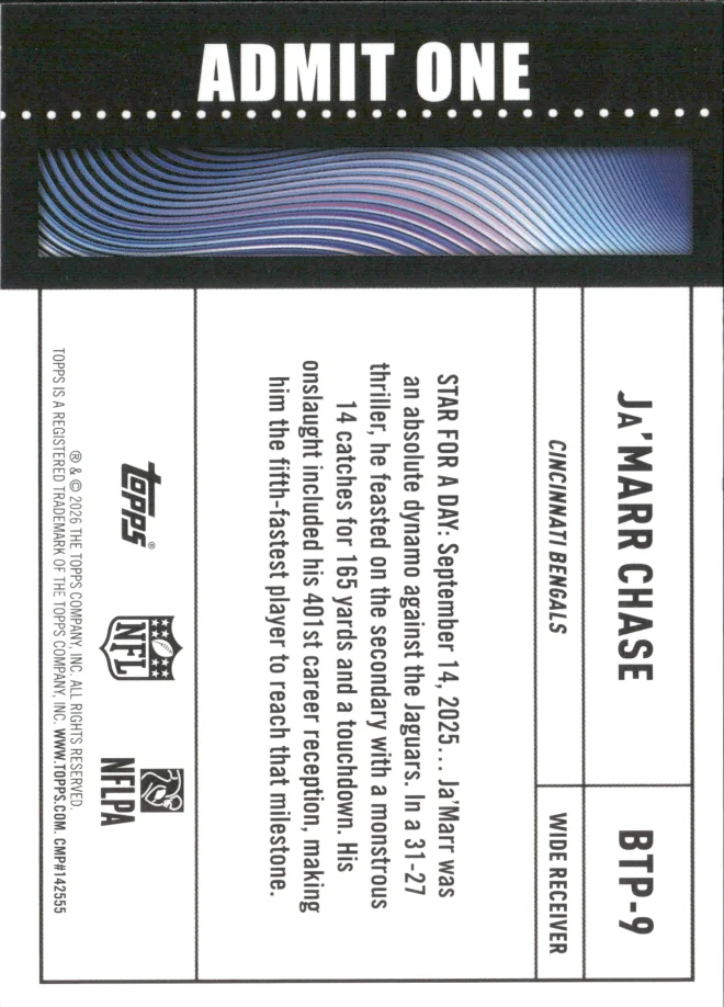 Ja'Marr Chase card back