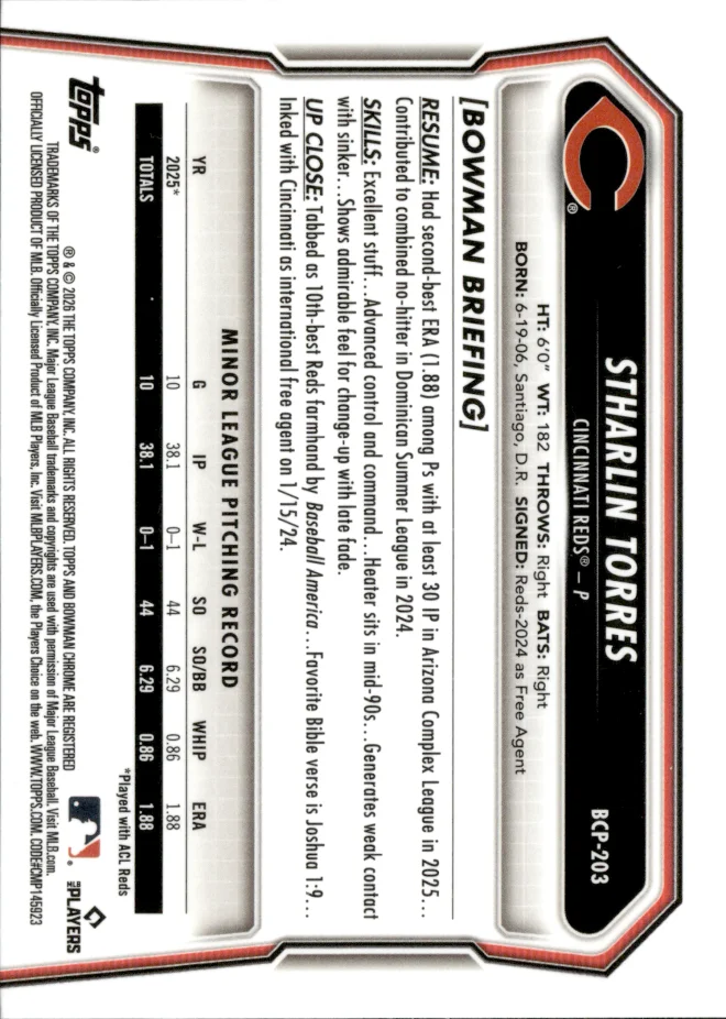 Stharlin Torres card back