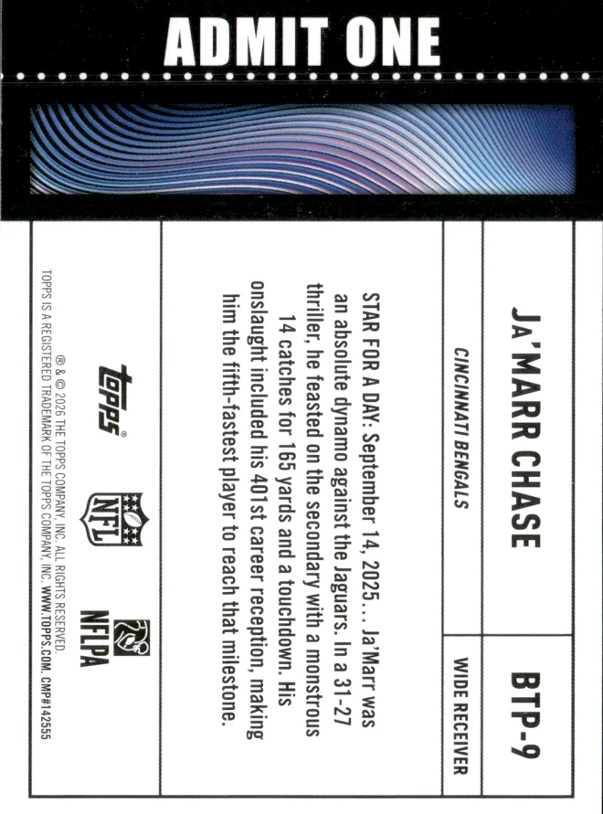 Ja'Marr Chase card back