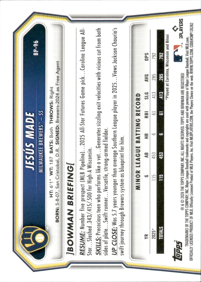 Jesús Made card back