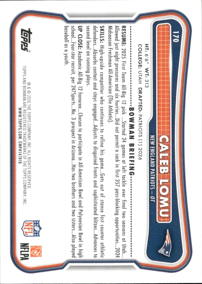 Caleb Lomu card back