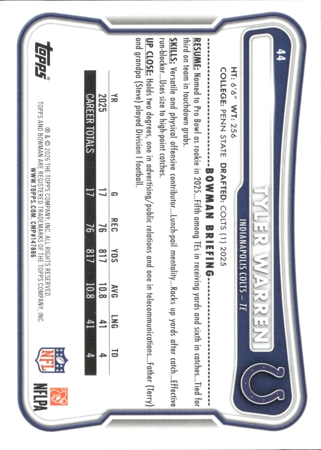 Tyler Warren card back