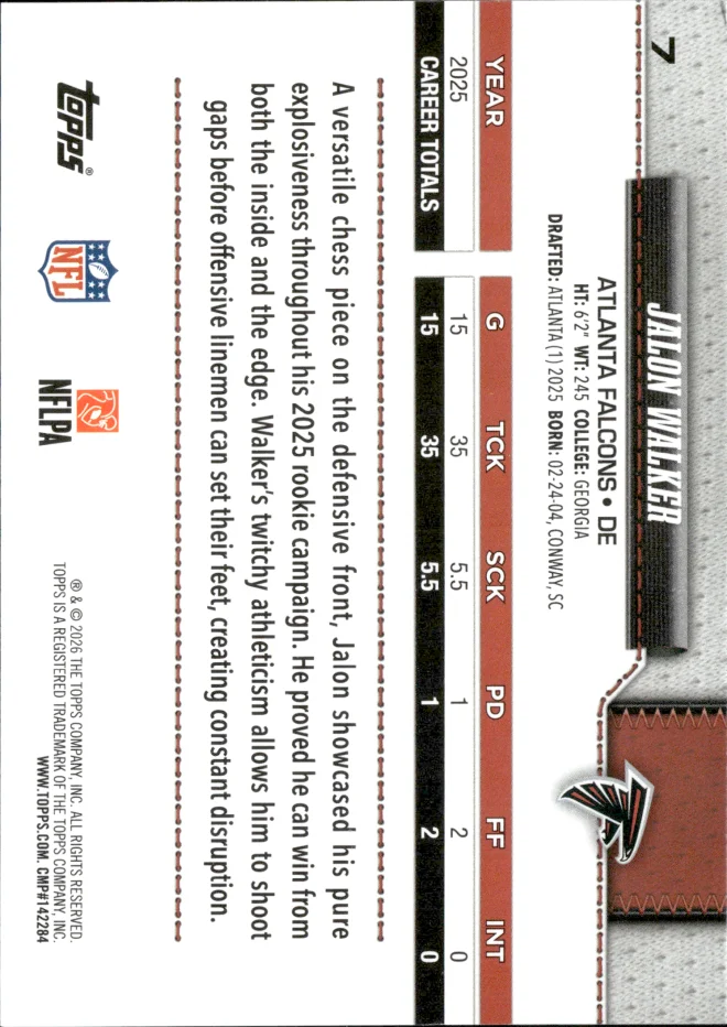 Jalon Walker card back
