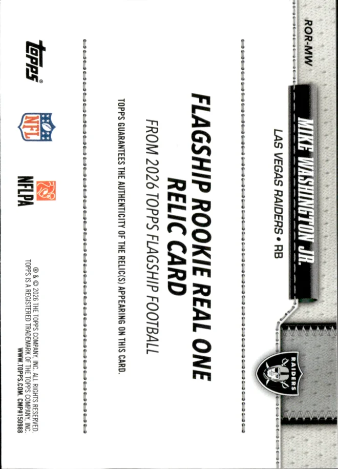 Mike Washington Jr. card back
