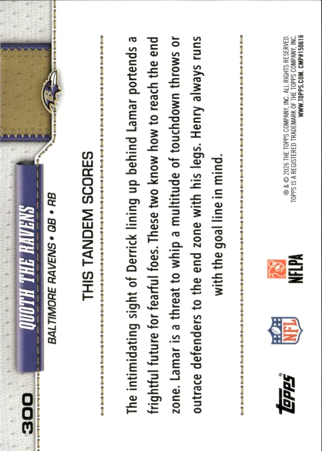 Derrick Henry / Lamar Jackson card back