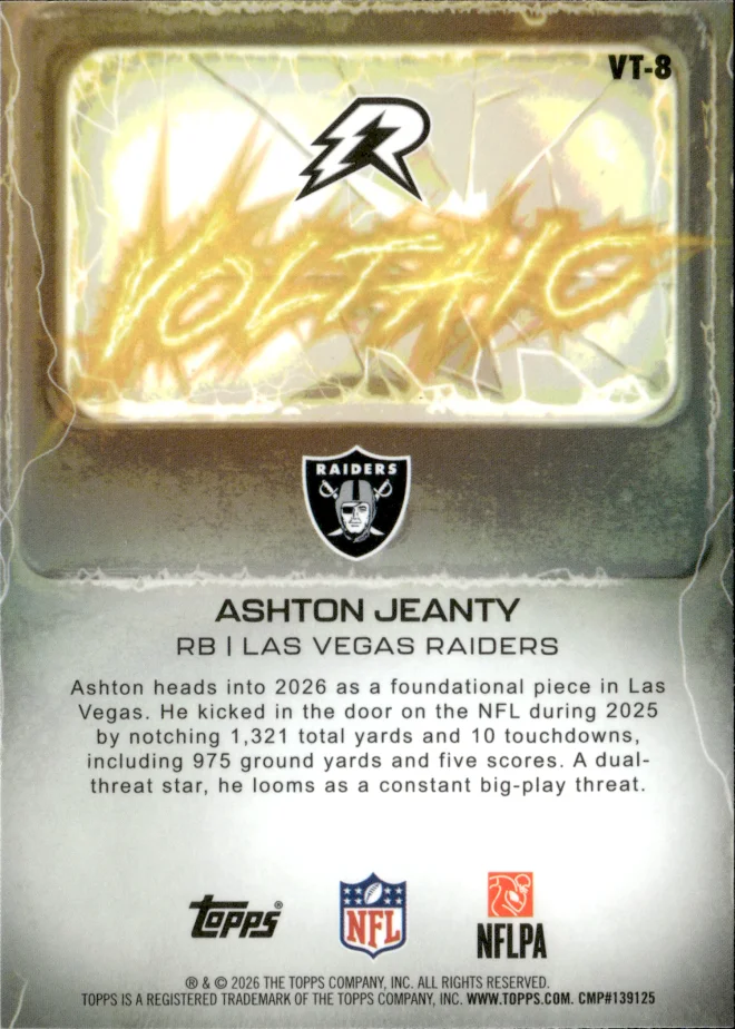 Ashton Jeanty card back