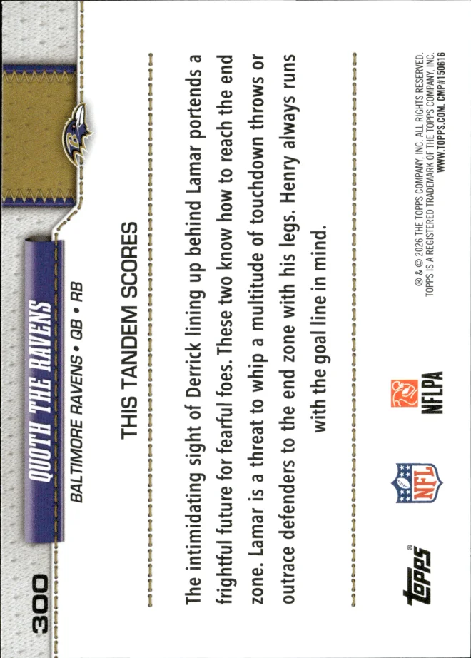 Lamar Jackson & Derrick Henry card back
