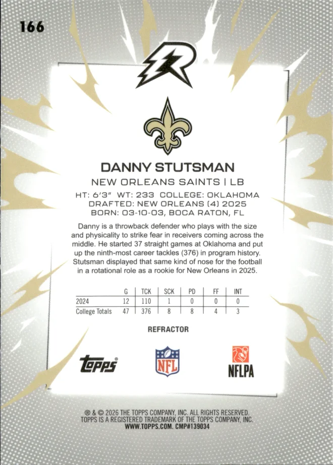 Danny Stutsman card back