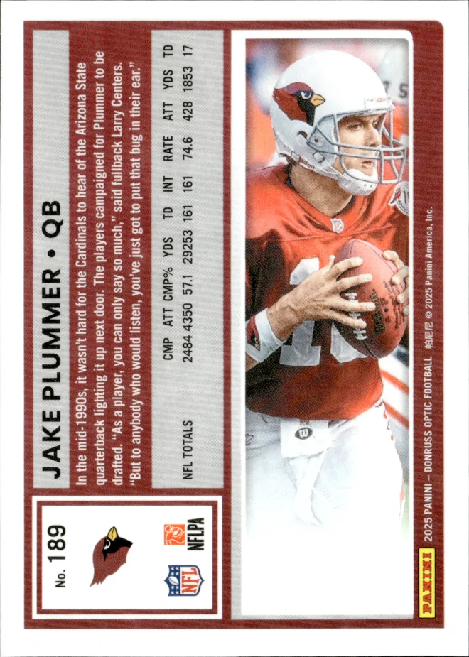 Jake Plummer card back