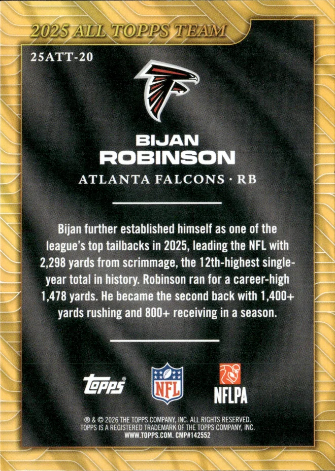 Bijan Robinson card back