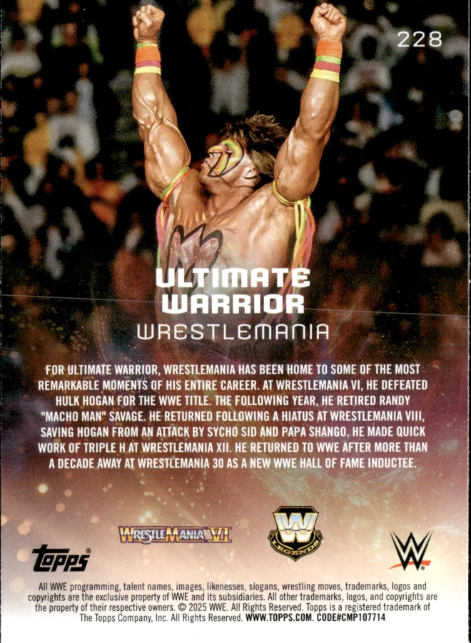 Ultimate Warrior card back
