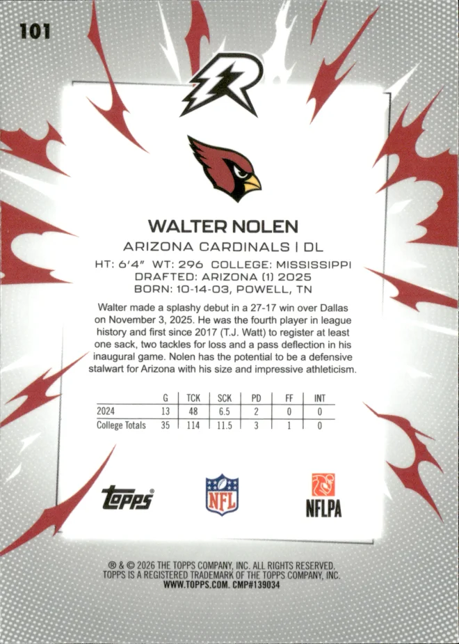 Walter Nolen card back