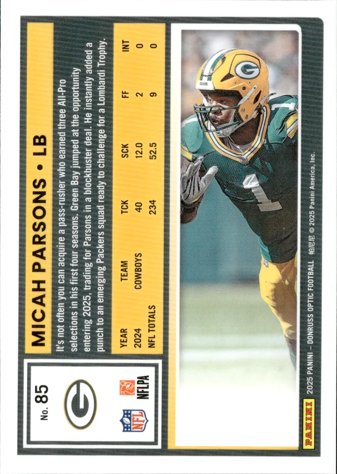 Micah Parsons card back