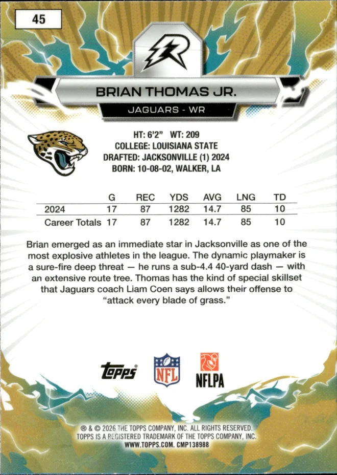 Brian Thomas Jr. card back
