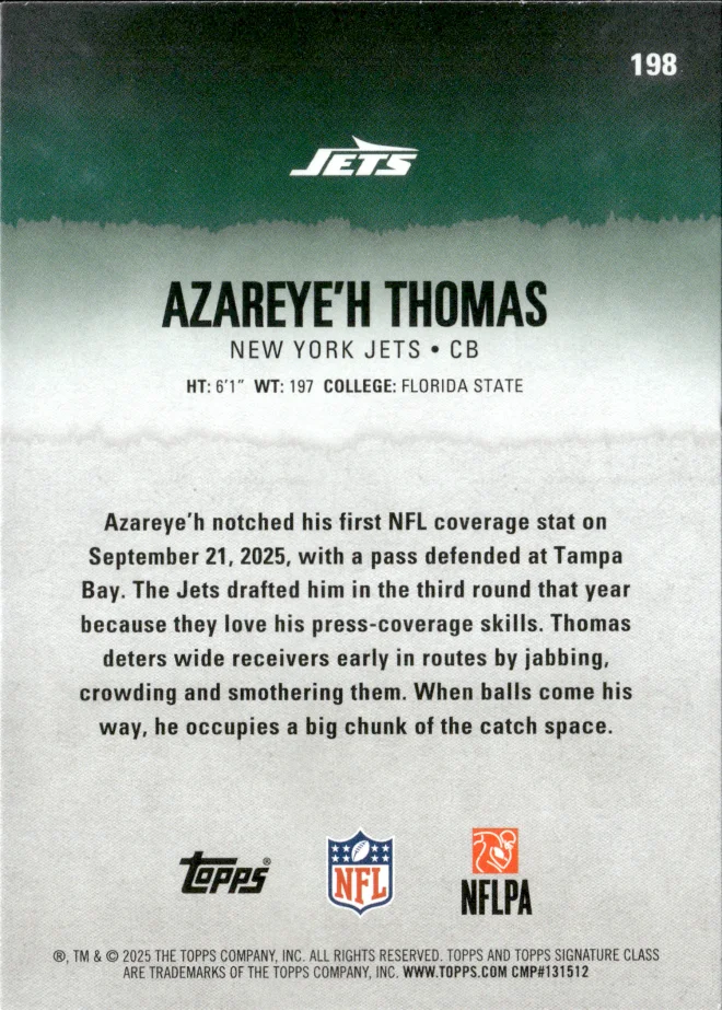 Azareye'h Thomas card back