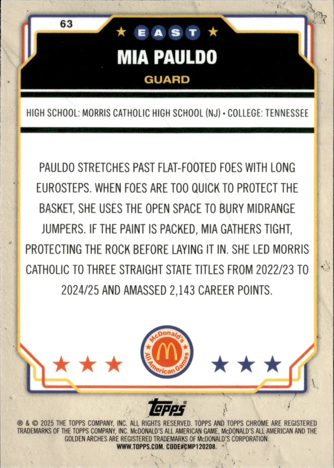 Mia Pauldo card back
