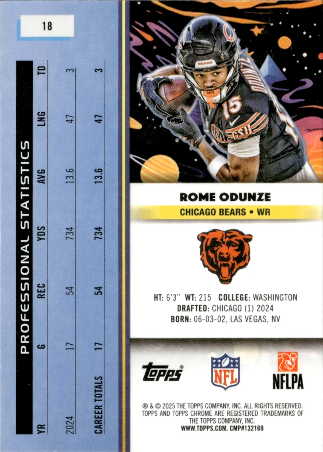 Rome Odunze card back