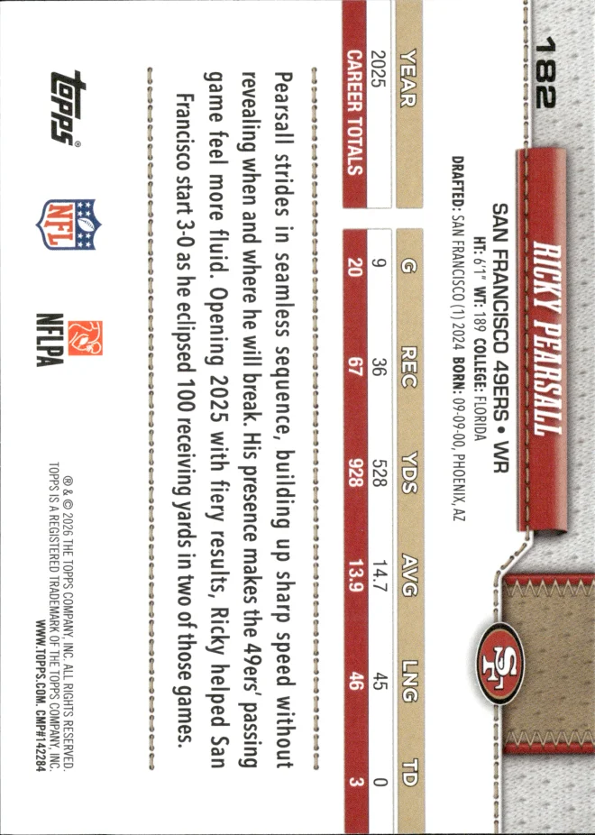 Ricky Pearsall card back