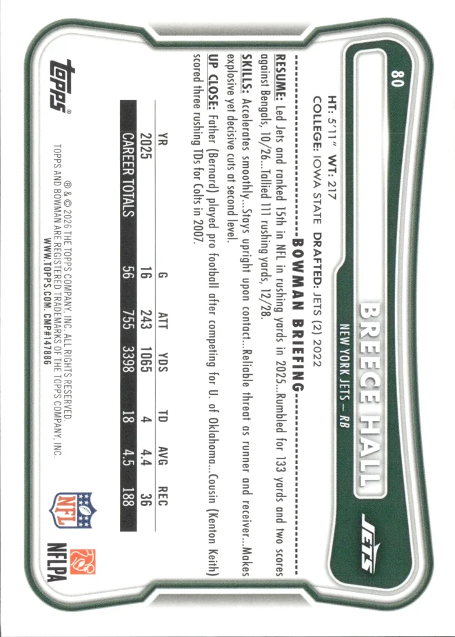 Breece Hall card back