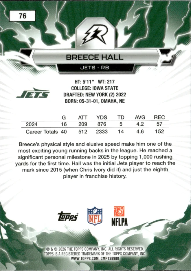 Breece Hall card back