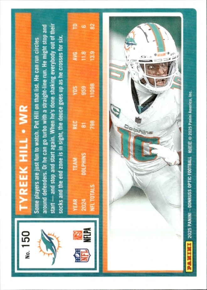 Tyreek Hill card back