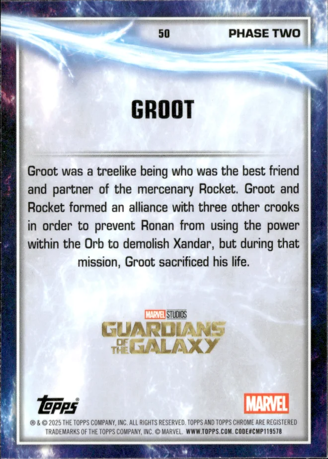 Groot card back