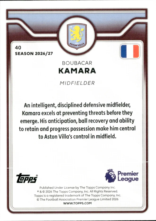 Boubacar Kamara card back