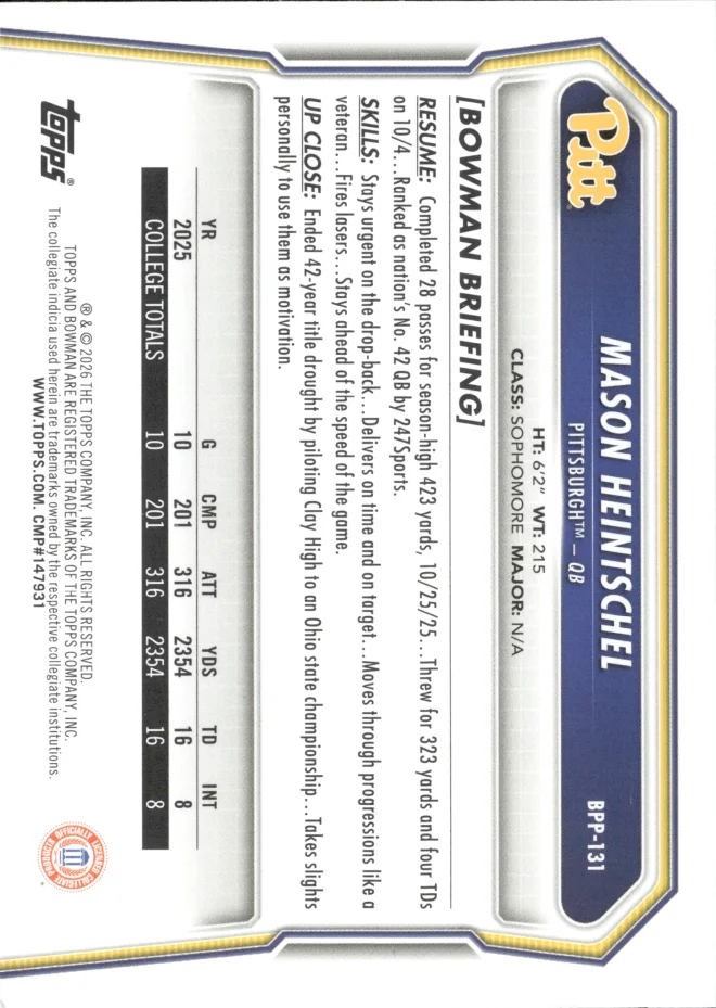 Mason Heintschel card back