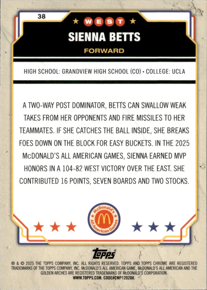 Sienna Betts card back