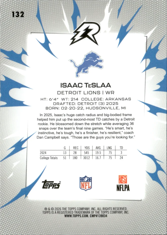 Isaac TeSlaa card back