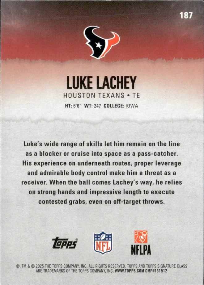 Luke Lachey card back
