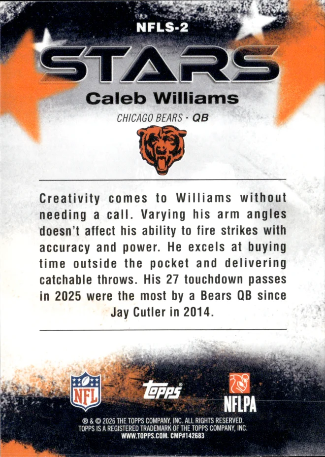 Caleb Williams card back