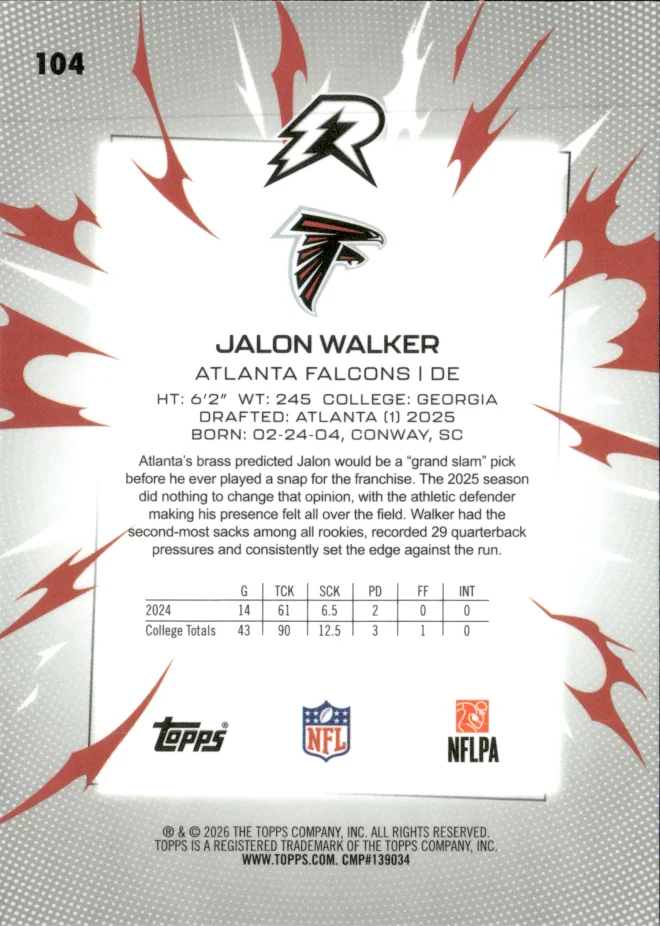 Jalon Walker card back