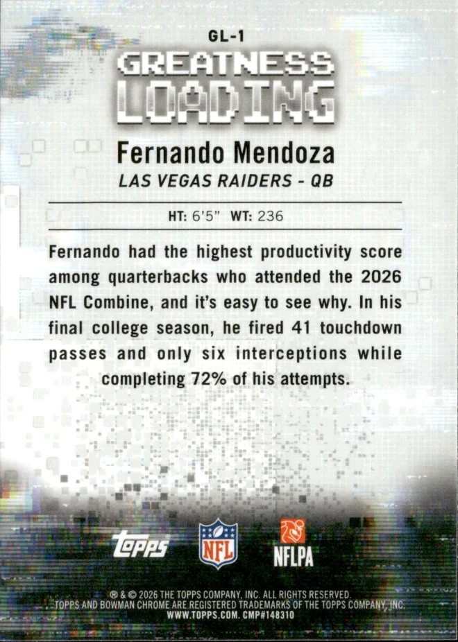 Fernando Mendoza card back