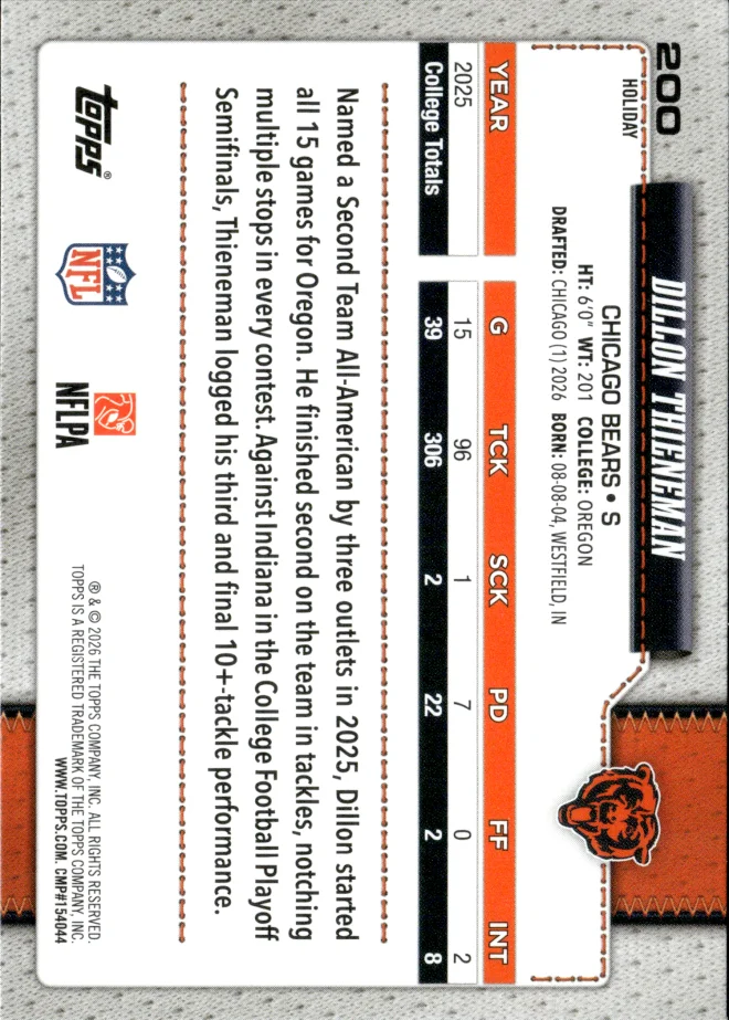 Dillon Thieneman card back
