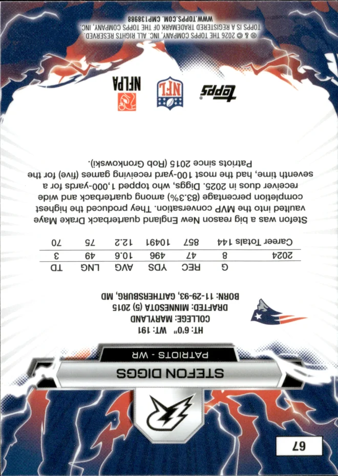 Stefon Diggs card back