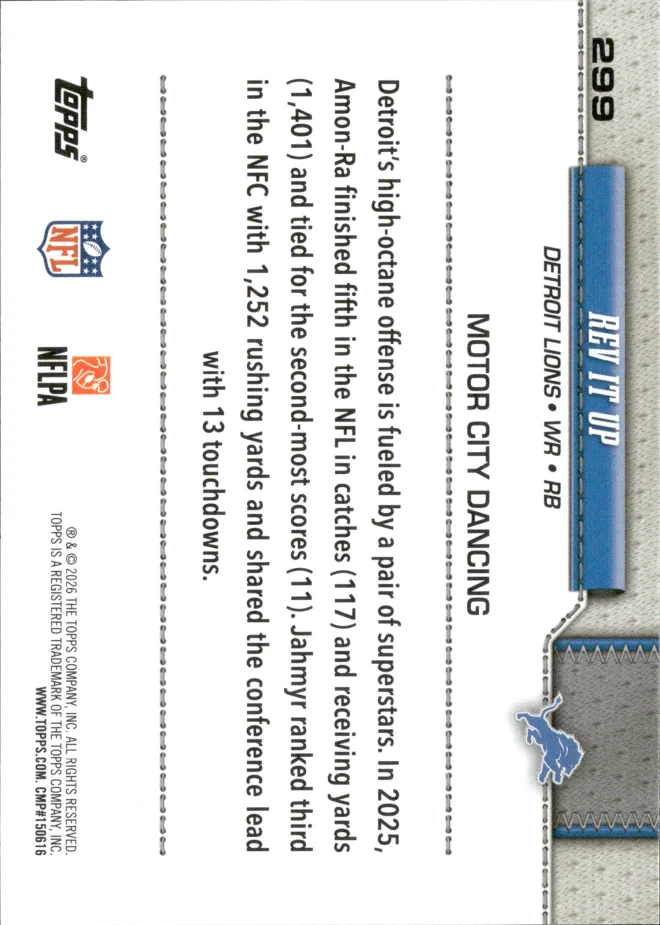 Amon-Ra St. Brown / Jahmyr Gibbs card back