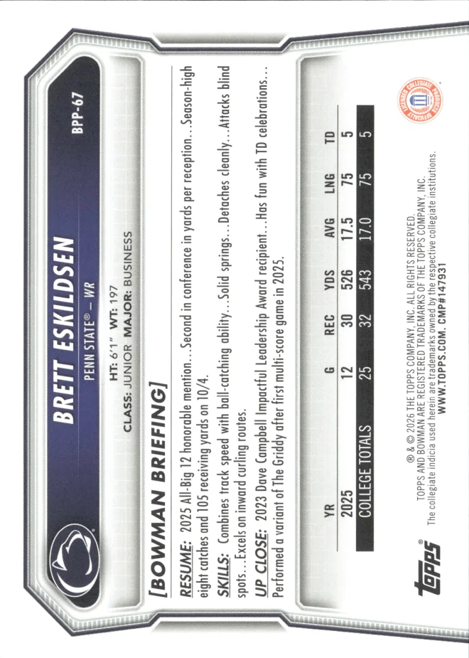 Brett Eskildsen card back