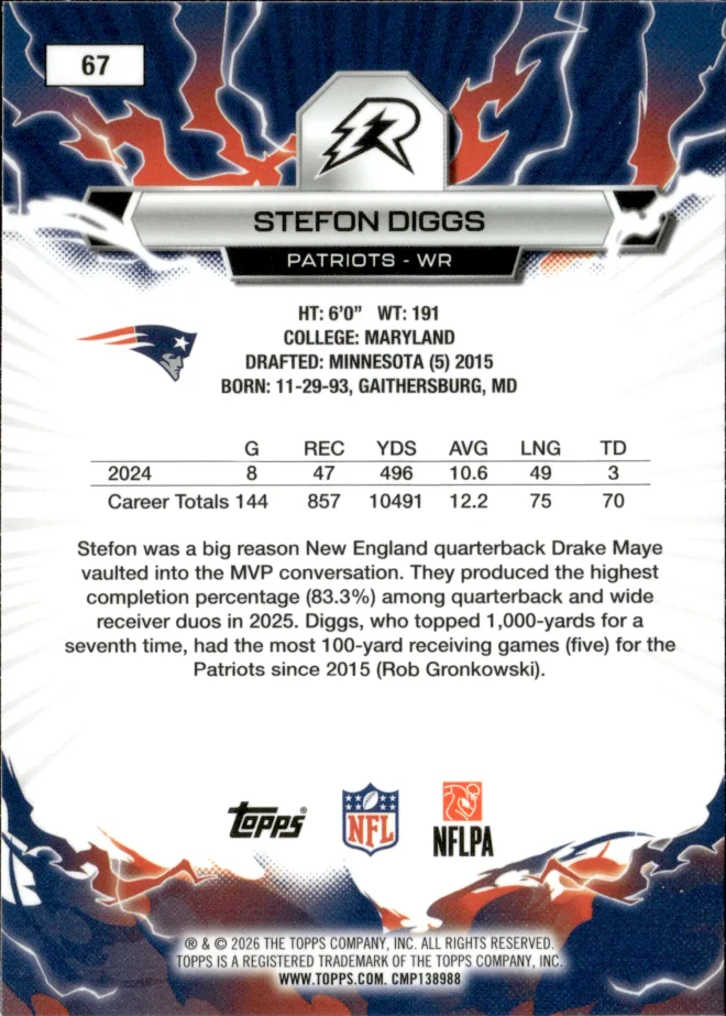 Stefon Diggs card back