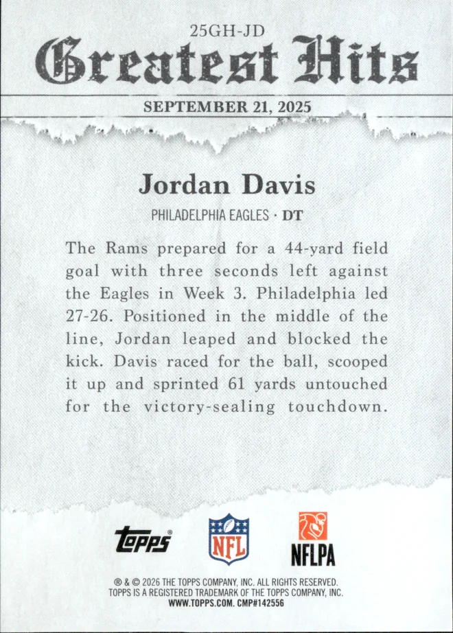 Jordan Davis card back