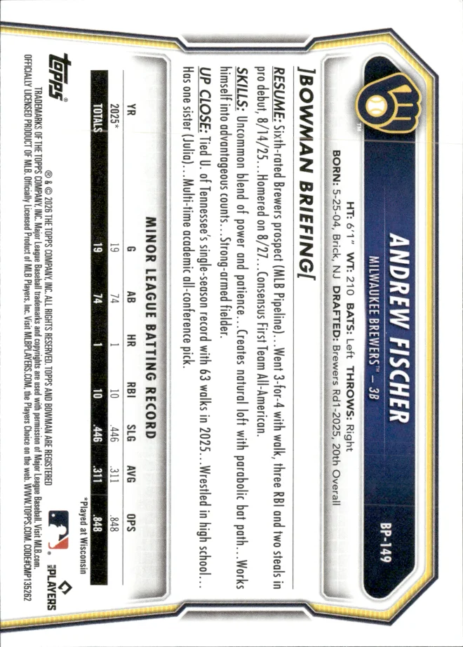 Andrew Fischer card back