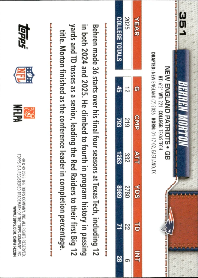 Behren Morton card back