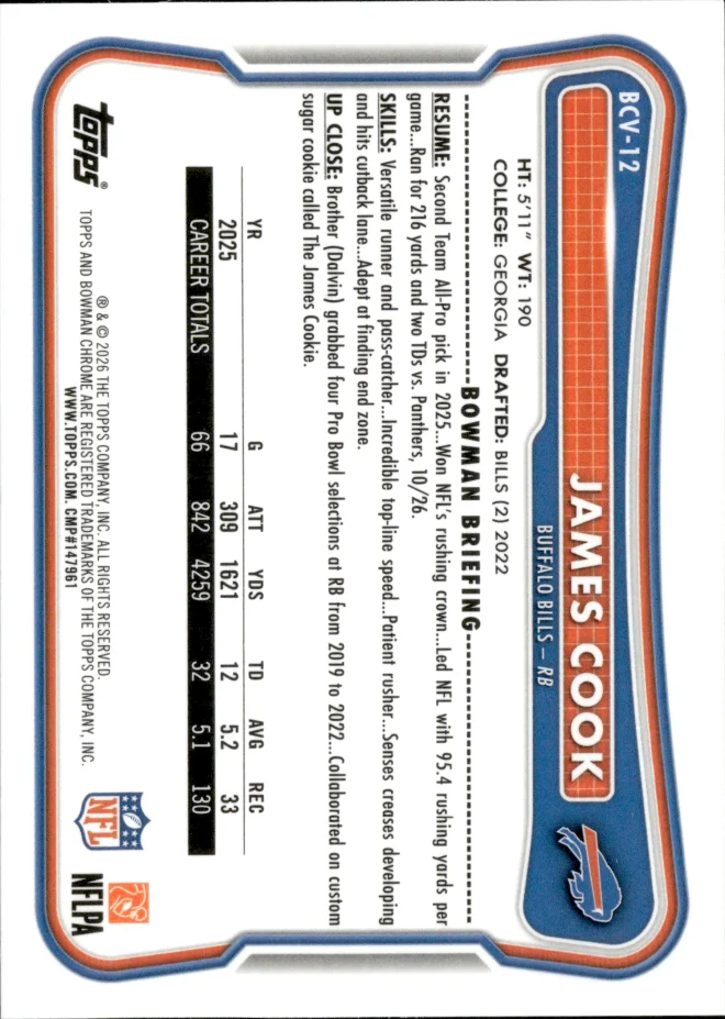 James Cook card back