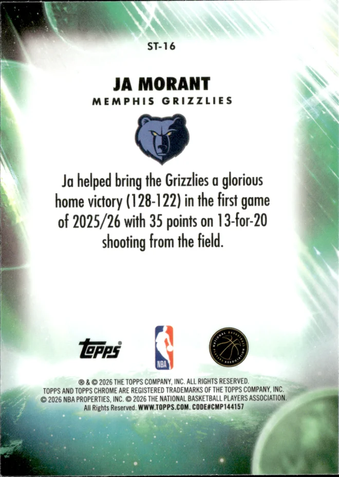 Ja Morant card back