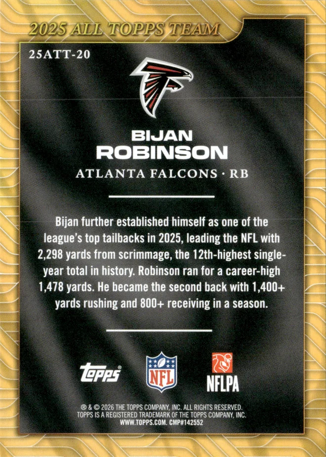 Bijan Robinson card back