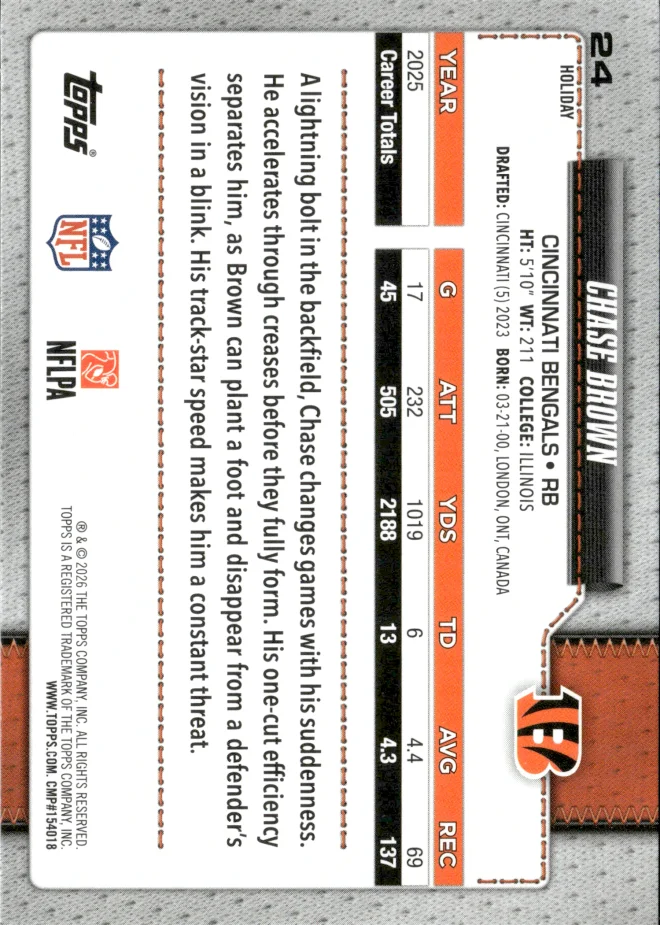 Chase Brown card back